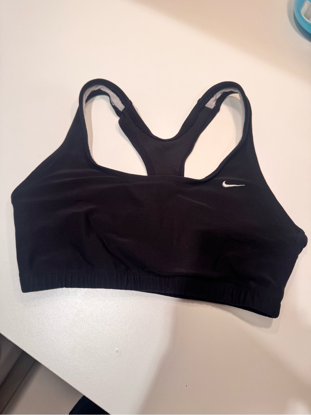 Nike Black Racerback Medium-Support Sports Bra with Swoosh